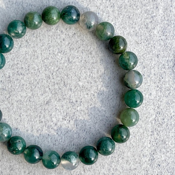 🆕New Moss Agate Quartz Gemstone Bracelet -8mm - Picture 5 of 5